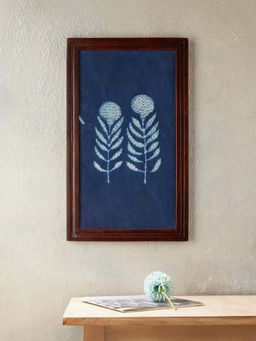 Fabindia - Blue Dipansh Fabric Thread Work Dabu Wall Painting