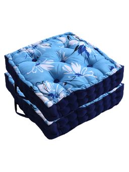 Kuber Industries - Blue Square Chair Cushions (Pack of 2)