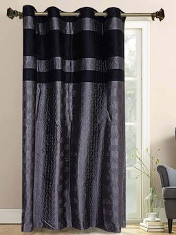 Kuber Industries - Grey Polyester Decorative Door Curtain (7 Feet)