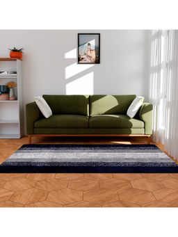 Kuber Industries - Multi-Color Blue Patta Carpet Rug & Door Mat