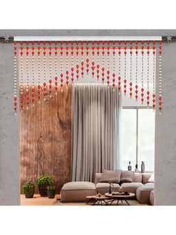 Kuber Industries - Multi-Color Beads Bandarwal Red Chips Toran