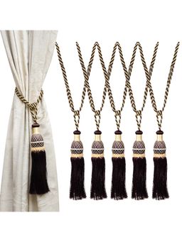 Kuber Industries - Brown Moti Kit Pit Curtain Tassels (Pack of 6)