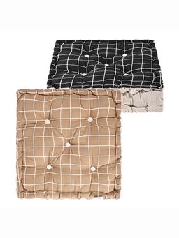 Kuber Industries - Multi-Color Soft Cotton Chair Cushions (Pack of 2)