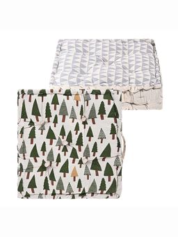 Kuber Industries - Grey Cotton Chair Cushions (Pack of 2)