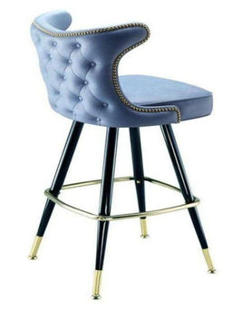 Angie Homes - Kate Blue Quilted Bar Stool