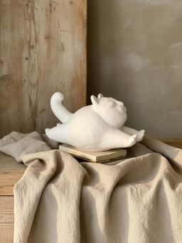Mason Home - Beige Terracotta Meow Sculpture