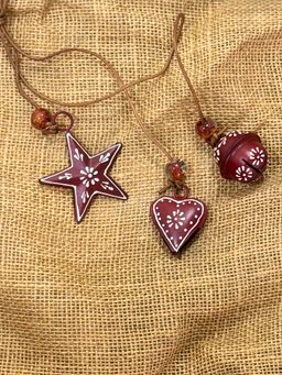 Revive Home - Red Rustic Hanging Trio Charms