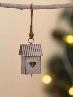 Revive Home - Silver Mini Hanging Heart House Ornament