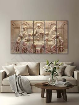The Castle Decor - Beige Jesus Christ Last Supper Wall Painting
