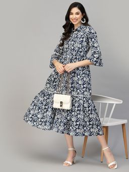 Stylum - Womens Floral Printed Cotton Midi Dress