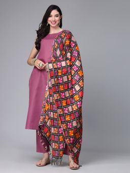 Stylum - Womens Solid Cotton Blend Straight Kurta with Pant & Dupatta (Set of 3)
