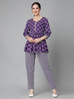 Stylum - Womens Printed Rayon Top with Pant (Set of 2)