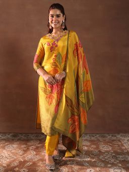 Libas - Yellow Kurta with Pant and Dupatta (Set of 3)