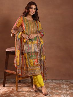 Libas - Multi-Colour Kurta with Pant and Dupatta (Set of 3)