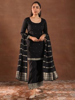 Gerua By Libas - Black Kurta with Pant and Dupatta (Set of 3)