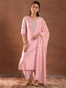Gerua By Libas - Pink Kurta with Salwar and Dupatta (Set of 3)