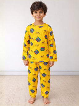 ANTHRILO - Pop It 100% Cotton Boys Pyjama - Yellow (Set of 2)