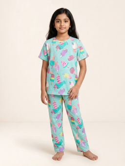 ANTHRILO - Ice cream Short Sleeves Pyjama Blue (Set of 2)