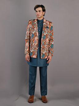 Bohame - Quill Multi Maroon Kurta (Set of 3)