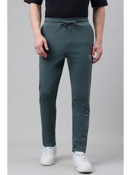 Van Heusen - Men Green Solid Drawstring Waist Functional Pocket Trackpant