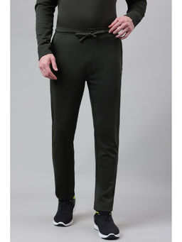 Van Heusen - Men Green Solid Smart Tech Zipper Pocket Trackpant