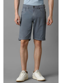 Louis Philippe - Men Grey Solid Shorts