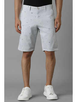 Louis Philippe - Men Light Blue Striped Shorts