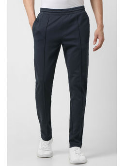 Van Heusen - Men Navy Blue Solid Casual Trackpant