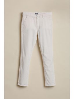 Allen Solly - Boys White Solid Trousers