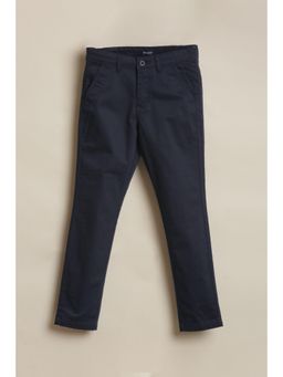 Allen Solly - Boys Navy Blue Solid Trousers