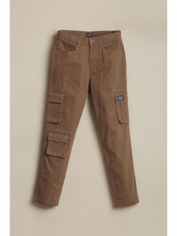 Allen Solly - Boys Brown Solid Trousers