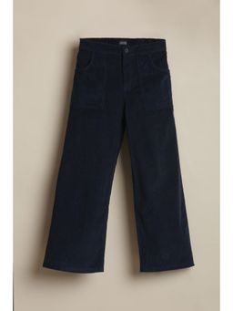 Allen Solly - Boys Navy Blue Solid Trousers