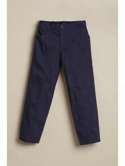 Allen Solly - Boys Navy Blue Solid Trousers