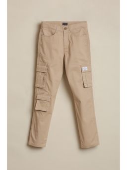 Allen Solly - Boys Beige Solid Trousers