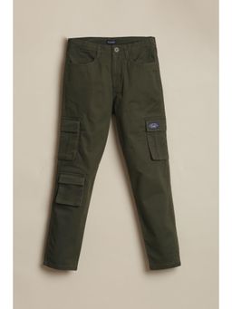 Allen Solly - Boys Olive Solid Trousers