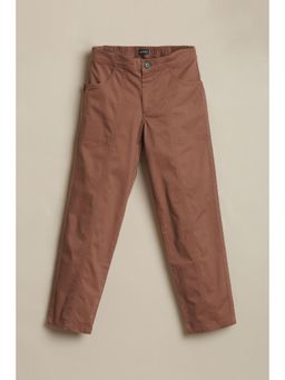 Allen Solly - Boys Brown Solid Trousers