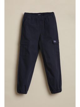 Allen Solly - Boys Navy Blue Solid Trousers