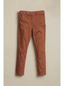 Allen Solly - Boys Brown Solid Trousers