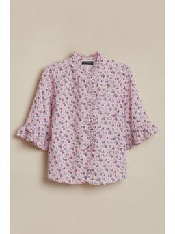 Allen Solly - Girls Pink Floral Print Casual Top