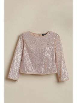 Allen Solly - Girls Brown Embellished Party Top