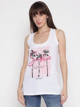 Guess - Women's White Printed Tank Top