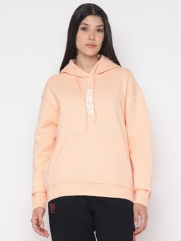 Guess - Women's Peach Solid Hoodie