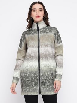 Guess - Women's Olive Ombre Front Open Sweatshirt