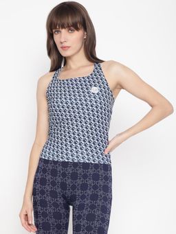 Guess - Women's Navy Blue Printed Sleeveless Top