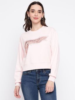 Guess - Women's Light Pink Printed Sweatshirt