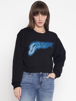 Guess - Women's Black Printed Sweatshirt