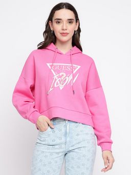 Guess - Women's Pink Printed Hoodie