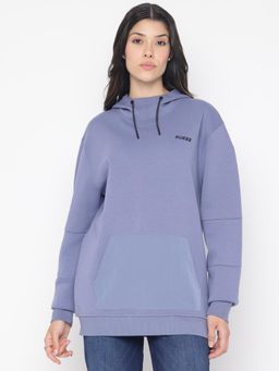 Guess - Women's Grey Solid Hoodie