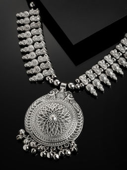 PANASH - Silver-Toned Oxidized Handcrafted Necklace