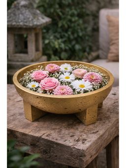 Ashnam - Gold Finish Elegant Centerpiece Urli Bowl
